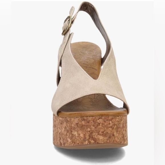 Blowfish Women's Partea Lt. Taupe Open Toe Platform Slingback Heeled Sandal 10 - Picture 3 of 14